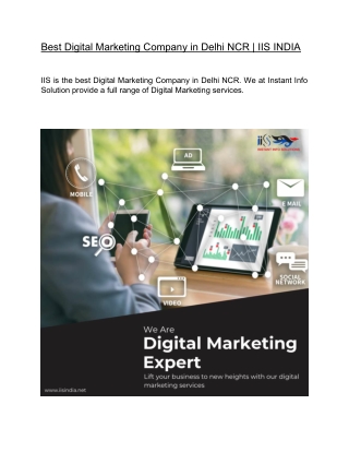 Best Digital Marketing Company in Delhi NCR | IIS INDIA