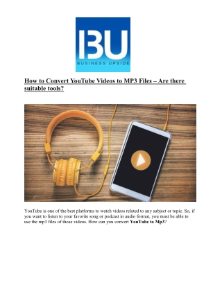 How to Convert YouTube Videos to MP3 Files – Are there suitable tools