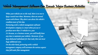 vehicle management software development