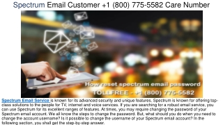Spectrum Email Customer  1 (800) 775-5582 Support Number
