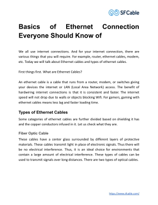 Basics of Ethernet Connection Everyone Should Know of