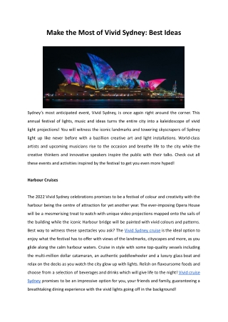 Make the Most of Vivid Sydney_ Best Ideas