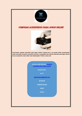 Comprar acessórios para jogos online