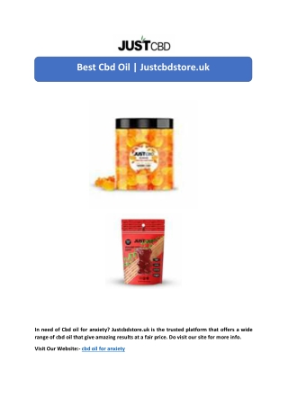 Best Cbd Oil | Justcbdstore.uk