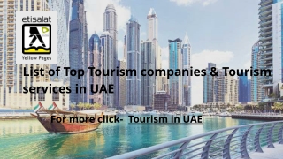 List of Top Tourism companies & Tourism services in UAE