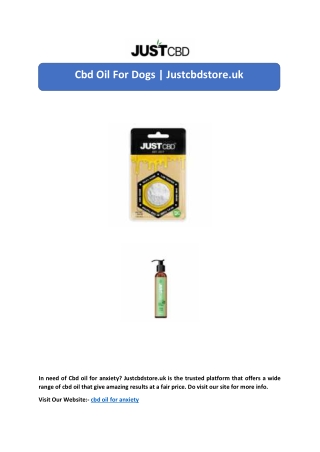 Cbd Oil For Dogs | Justcbdstore.uk