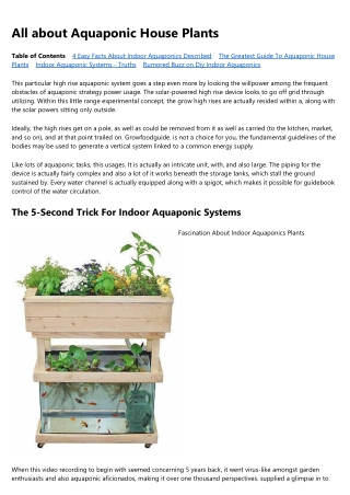 The 6-Second Trick For Diy Indoor Aquaponics