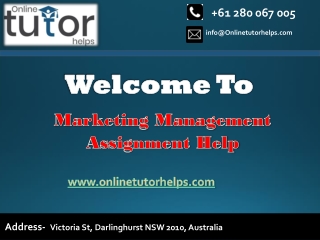 Marketing Management Assignment Help PPT