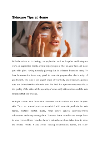 Skincare Tips at Home