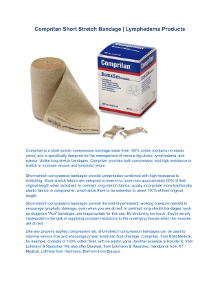 Comprilan Short Stretch Bandage _ Lymphedema Products