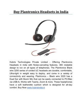 Buy Plantronics Headsets in India