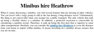 Minibus hire Heathrow
