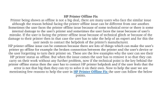 HP Printer Offline Fix Fix