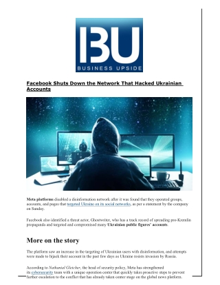 Facebook Shuts Down the Network That Hacked Ukrainian Accounts