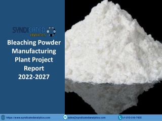Bleaching Powder Manufacturing Plant Project Report PDF 2022-2027