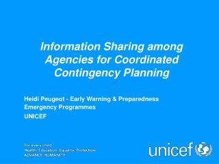 Information Sharing among Agencies for Coordinated Contingency Planning