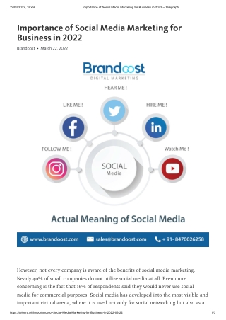 Importance of Social Media Marketing for Business in 2022