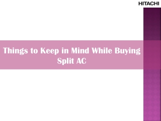 Things to Keep in Mind While Buying Split AC