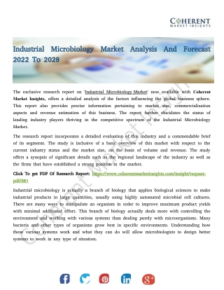 Industrial Microbiology Market