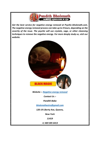 Negative Energy Removal  Psychic-bholenath.com