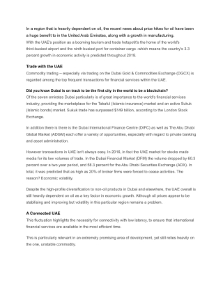 Major opportunities in uae for financial services