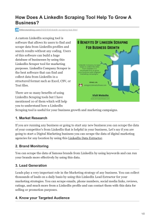1How Does A LinkedIn Scraping Tool Help To Grow A Business