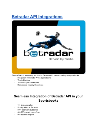 Betradar API Integrations