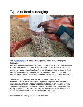 Types of food packaging