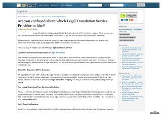 Are you confused about which Legal Translation Service Provider to hire