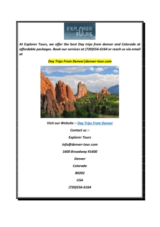 Day Trips 0From Denverdenver-tour.com