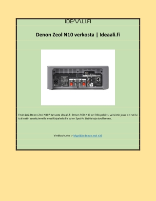 Denon Zeol N10 verkosta