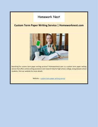 Custom Term Paper Writing Service