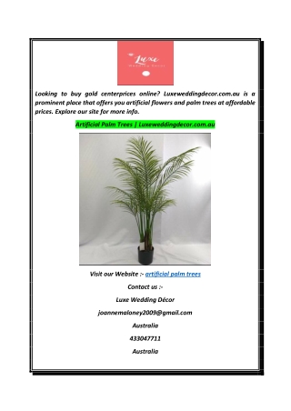 Artificial Palm Trees  Luxeweddingdecor.com.au
