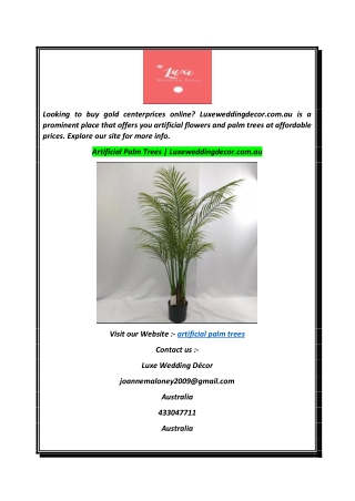 Artificial Palm Trees  Luxeweddingdecor.com.au