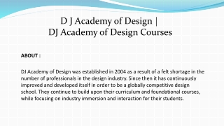 D J Academy of Design | DJ Academy of Design Courses