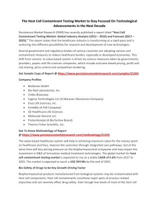 Host Cell Contaminant Testing Market