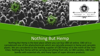 Buy CBD Tincture Online - Nothingbuthemp