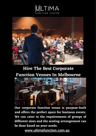 Hire The Best Corporate Function Venues In Melbourne