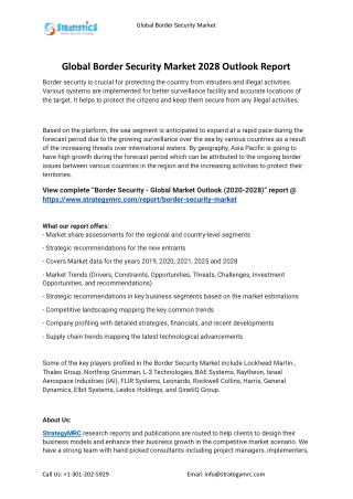 2021 Border Security Industry Global Analysis Report