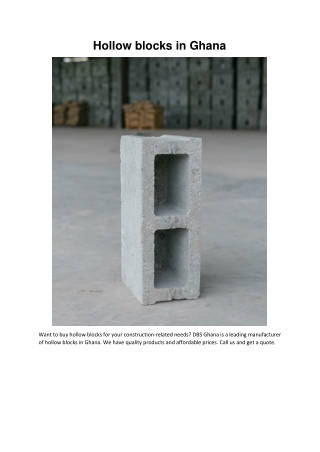 Hollow blocks in Ghana