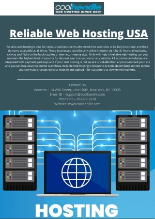 Reliable Web Hosting USA
