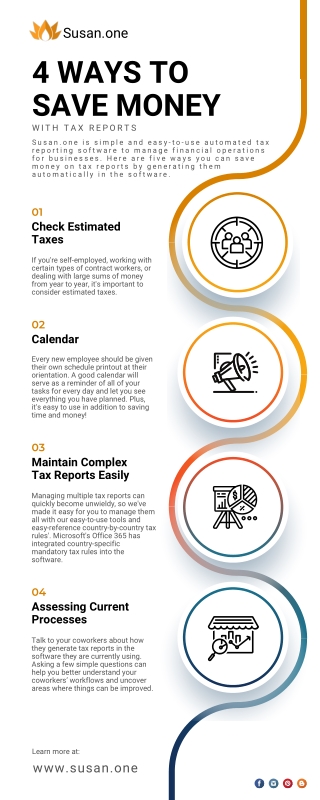 4 Ways To Save Money  With Tax  Reports | Susan.one