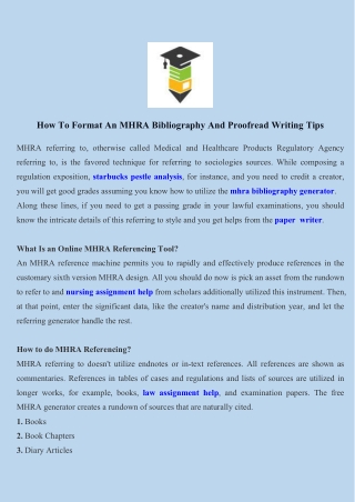 How To Format An MHRA Bibliography And Proofread Writing Tips