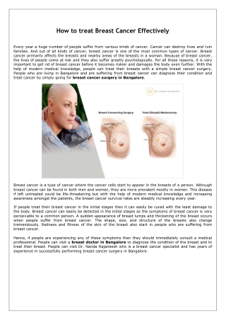 How to treat Breast Cancer Effectively