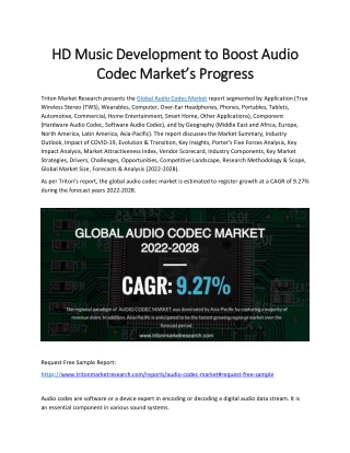 HD Music Development to Boost Audio Codec Market’s Progress