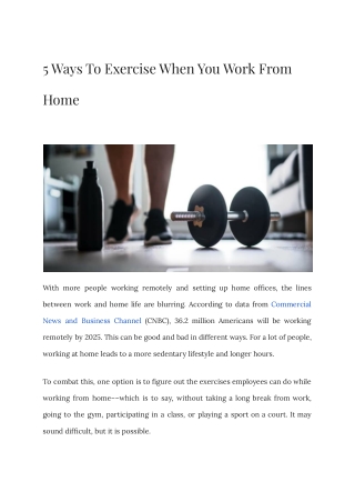 5 Ways To Exercise When You Work From Home