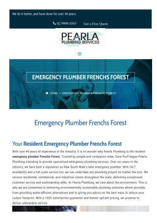 Emergency Plumber Frenchs Forest