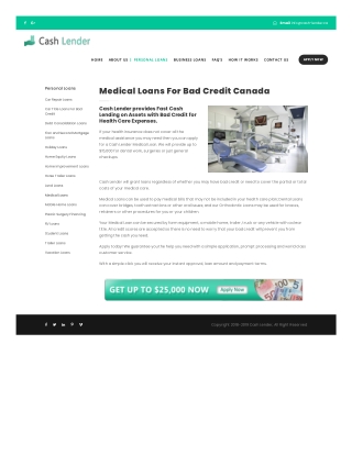 Medical Loans For Bad Credit Canada