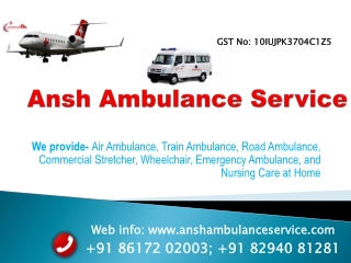 Get India's emerging and leading Train Ambulance Service in Guwahati |ANSH