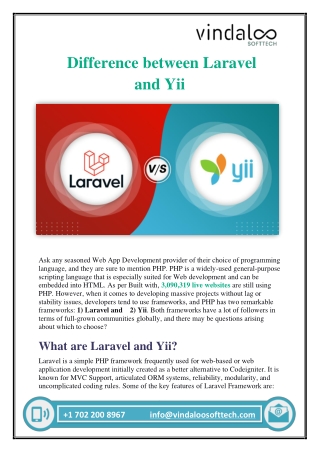 Difference between Laravel and Yii